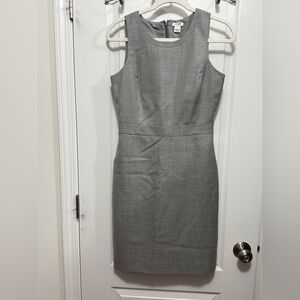 J. Crew Sheath Dress Women's 2 Gray Wool Sleeveless Lined Career Office Classic